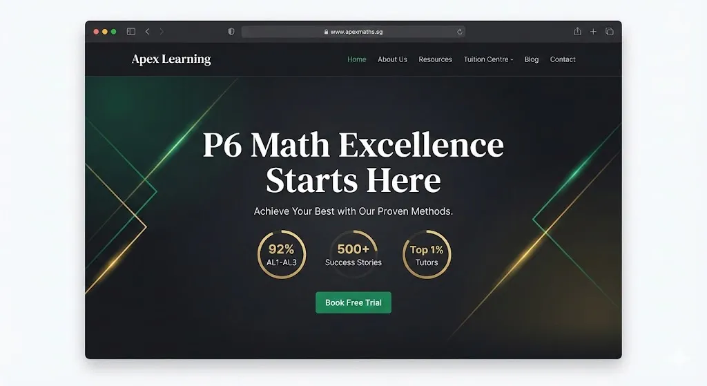 MathPro Tuition Homepage Mockup