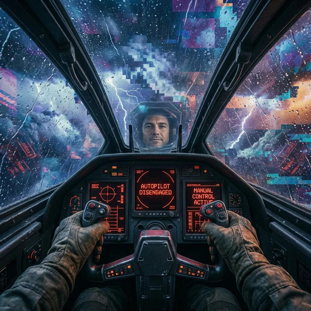 Pilot taking manual control